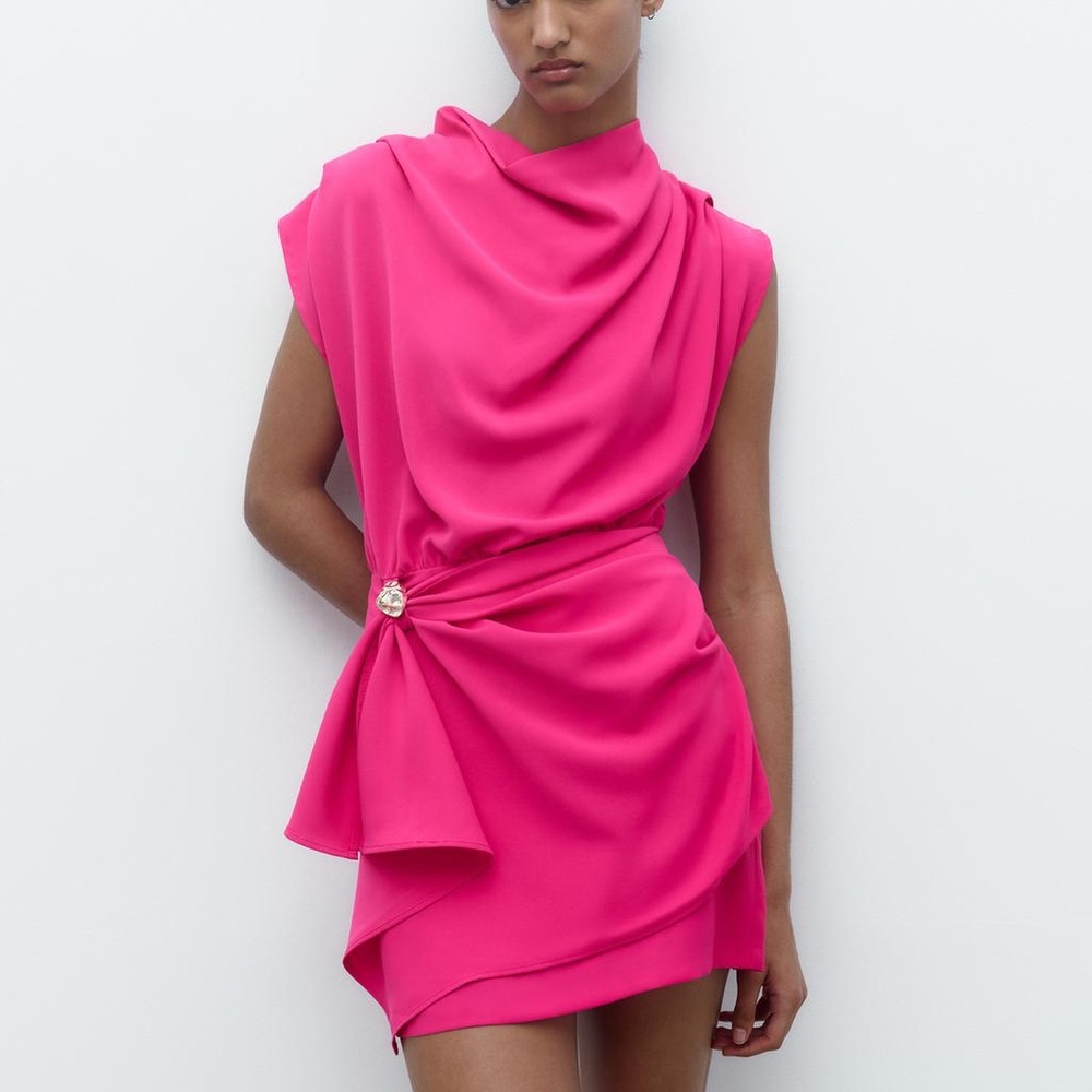 NWT ZARA GOLD APPLIQUÉ MINI DRESS